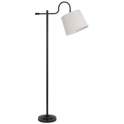 Homezia 63" Bronze Adjustable Traditional Shaped Floor Lamp With Gray Square Shade In Black