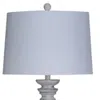 Homezia 63" White Wash Plantation Resin Floor Lamp With White Fabric Drum Shade