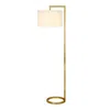 Homezia 64" Brass Traditional Shaped Floor Lamp With White Frosted Glass Drum Shade