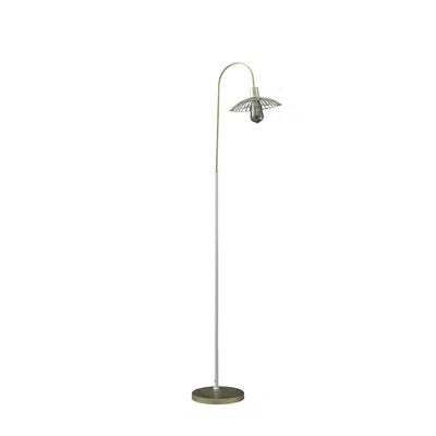 Homezia 64" Gold And Arched Floor Lamp With Metal Cage Shade
