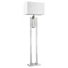 Homezia 64" Nickel Traditional Shaped Floor Lamp With White Rectangular Shade