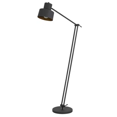 Homezia 65" Black Adjustable Traditional Shaped Floor Lamp With Black Dome Shade In Burgundy