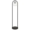 Homezia 65" Black Column Floor Lamp With Clear Seeded Glass Globe Shade