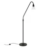 Homezia 65" Black Reading Floor Lamp With Clear Transparent Glass Dome Shade
