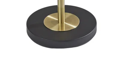 Homezia 65" Black Torchiere Floor Lamp With White Globe Shade In Gold