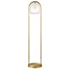 Homezia 65" Brass Column Floor Lamp With Clear Seeded Glass Globe Shade