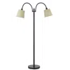 Homezia 65" Bronze Two Light Traditional Shaped Floor Lamp With Tan Square Shade