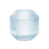 Homezia 6.5" Crystal Glass Blue Round Table Vase