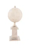 Homezia 6.5" X 6.5" X 14.5" Bone Globe With Alluminum Base