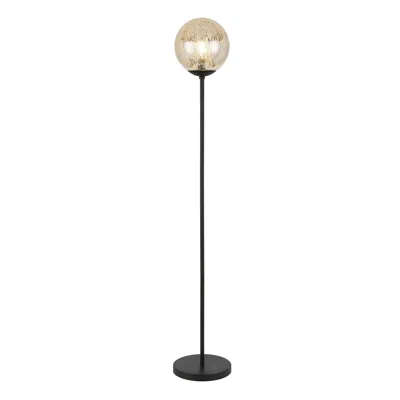 Homezia 66" Black Novelty Floor Lamp With Clear Transparent Glass Globe Shade