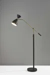 Homezia 66" Black Task Floor Lamp With Black Cone Shade