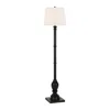 Homezia 66" Black Traditional Shaped Floor Lamp With White Frosted Glass Empire Shade