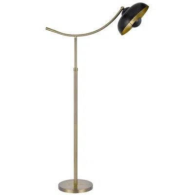 Homezia 66" Bronze Adjustable Arc Floor Lamp With Bronze Dome Shade In Brown