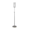 Homezia 66" Nickel Torchiere Floor Lamp With Clear Transparent Glass Drum Shade