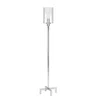 Homezia 66" Nickel Torchiere Floor Lamp With Clear Transparent Glass Drum Shade
