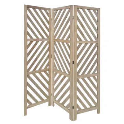 Homezia 67" Brown Solid Woodfolding Three Panel Screen Room Divider In Neutral
