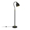 Homezia 68" Black Adjustable Reading Floor Lamp With Black Dome Shade