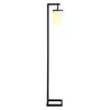 Homezia 68" Black Arched Floor Lamp With White Frosted Glass Dome Shade