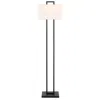 Homezia 68" Black Traditional Shaped Floor Lamp With White Frosted Glass Rectangular Shade