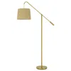 Homezia 68" Brass Adjustable Traditional Shaped Floor Lamp With Antiqued Brass Drum Shade
