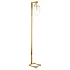 Homezia 68" Brass Arched Floor Lamp With Clear Seeded Glass Dome Shade