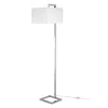 Homezia 68" Nickel Floor Lamp With White Frosted Glass Rectangular Shade