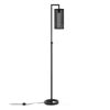 Homezia 69" Black Floor Lamp With Black Mesh Metal Cylinder Shade
