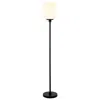 Homezia 69" Black Novelty Floor Lamp With White Frosted Glass Globe Shade