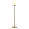 Homezia 69" Brass Novelty Floor Lamp With White Frosted Glass Globe Shade