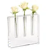 Homezia 7" Clear Crystal Clear Square Table Vase