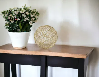 Homezia 7" Gold Metal Decorative Orb