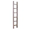 Homezia 7 Step Rustic Weathered Gray Wood Ladder Shelf