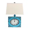 Homezia 7 X 7 X 22 Blue Vintage Metal Clock Base - Table Lamp