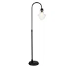 Homezia 70" Black Arched Floor Lamp With Clear Seeded Glass Empire Shade
