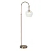 Homezia 70" Brass Arched Floor Lamp With Clear Transparent Glass Dome Shade