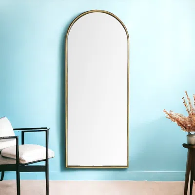 Homezia 70" Gold Arch Metal Framed Accent Mirror