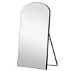 Homezia 71" Black Arch Wood Frame Full Length Standing Mirror