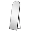 Homezia 71" Black Arched Metal Narrow Frame Standing Mirror