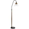 Homezia 71" Brown Traditional Shaped Floor Lamp With Clear Transparent Glass Empire Shade