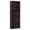 Homezia 71" Cappuccino Wood Adjustable Bookcase