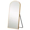 Homezia 71" Gold Arch Aluminum And Wood Framed Standing