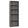 Homezia 71" Gray Wood Adjustable Bookcase