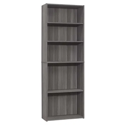 Homezia 71" Gray Wood Adjustable Bookcase
