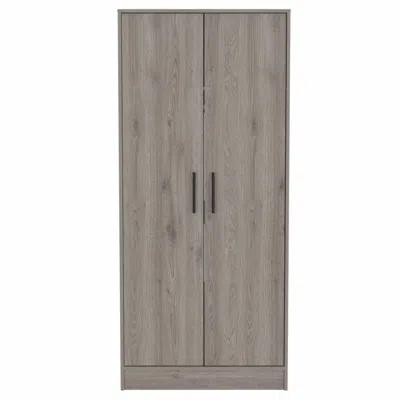 Homezia 71" Light Gray Tall Two Door Closet