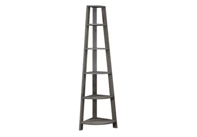 Homezia 71" Taupe Wood Corner Bookcase In Brown
