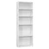Homezia 71" White Wood Adjustable Bookcase