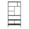 Homezia 72" Black Metal Six Tier Etagere Bookcase