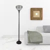 Homezia 72" Brown Traditional Shaped Floor Lamp With Brown Stained Glass Bowl Shade
