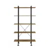 Homezia 73" Brown And Black Metal Five Tier Etagere Bookcase