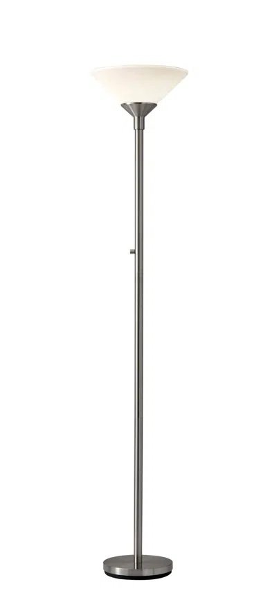 Homezia 73" Torchiere Floor Lamp With White Cone Shade